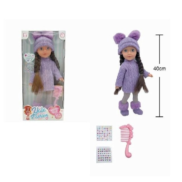 Lėlė brunetė su priedais šukavimui, 40 cm 6