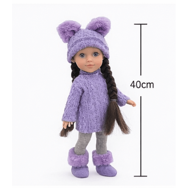 Lėlė brunetė su priedais šukavimui, 40 cm 2