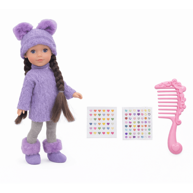 Lėlė brunetė su priedais šukavimui, 40 cm 4