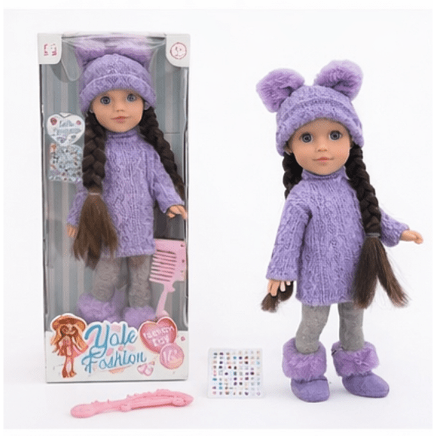 Lėlė brunetė su priedais šukavimui, 40 cm