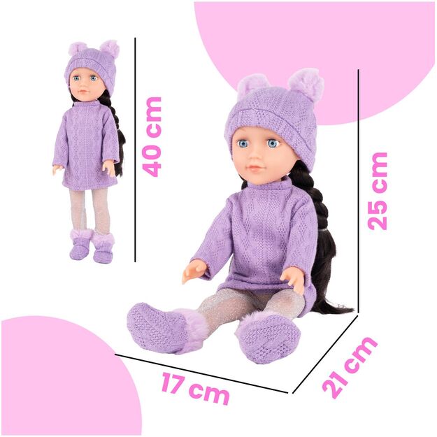 Lėlė brunetė su priedais šukavimui, 40 cm 1