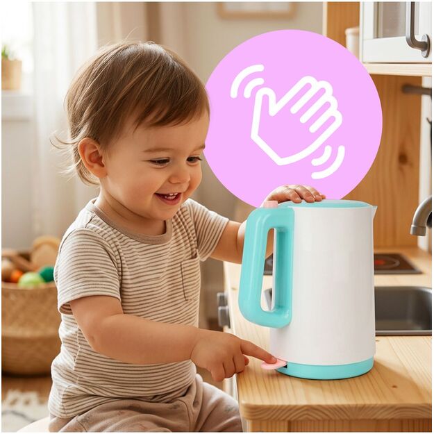 Žaislinis virtuvinis virdulys su atidaromu dangteliu, šviesa ir garsu 2