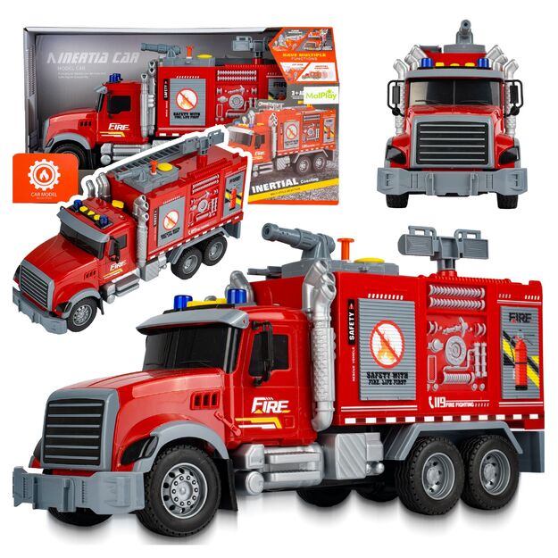 Žaislinė gaisrinės mašina su efektais - šviesa, garsas, dūmai