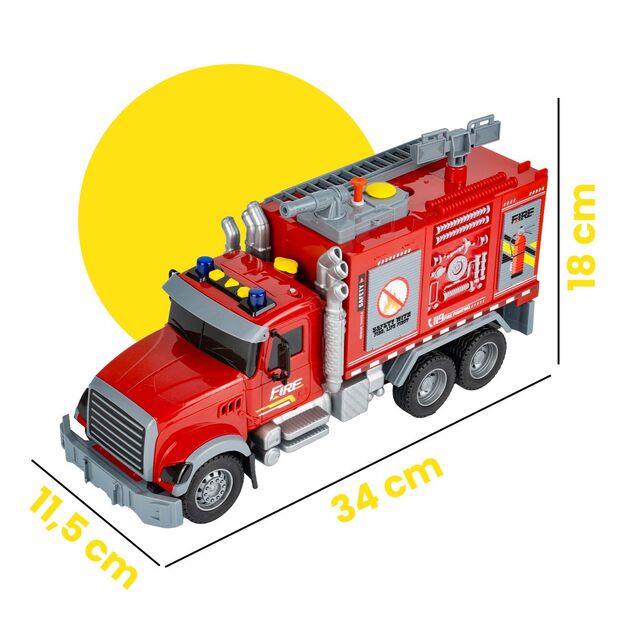Žaislinė gaisrinės mašina su efektais - šviesa, garsas, dūmai 1