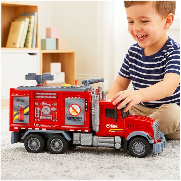 Žaislinė gaisrinės mašina su efektais - šviesa, garsas, dūmai 2