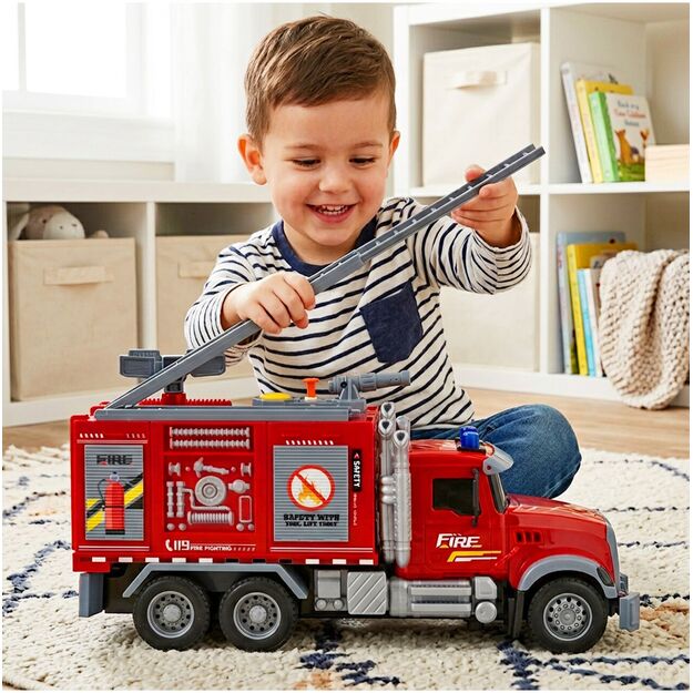 Žaislinė gaisrinės mašina su efektais - šviesa, garsas, dūmai 9