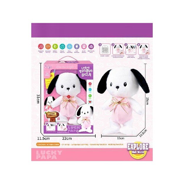 Interaktyvus pliušinis šuniukas – kalbantis, vaikštantis ir lavinantis minkštas žaislas  1