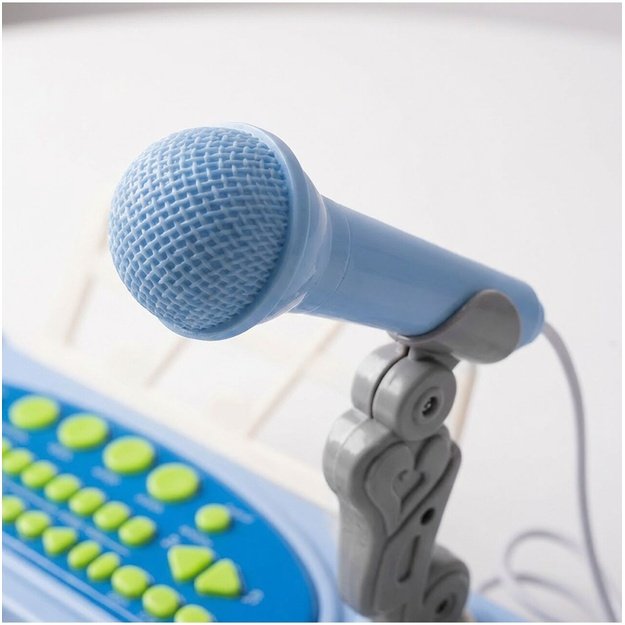 Vaikiškas pianinas su mikrofonu, 37 klavišai, mėlynas, MP3
