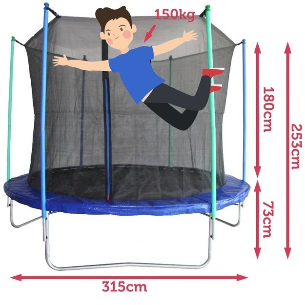 Vaikiškas sodo batutas su kopėčiomis 315 cm