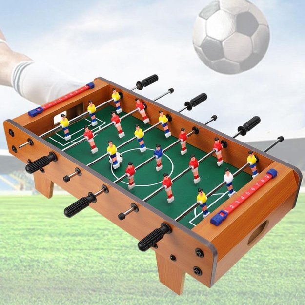 Vaikiškas medinis stalo futbolo žaidimas