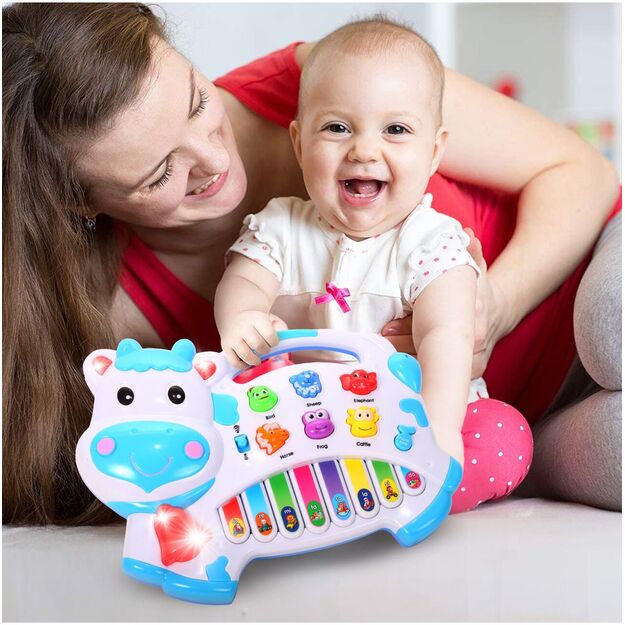 Vaikiškas pianinas Karvutė kūdikiams 4