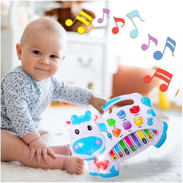 Vaikiškas pianinas Karvutė kūdikiams 5