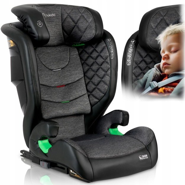 Automobilinė kėdutė Nukido Louis juoda ir pilka 15-36 kg ISOFIX