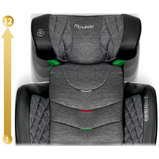 Automobilinė kėdutė Nukido Louis juoda ir pilka 15-36 kg ISOFIX