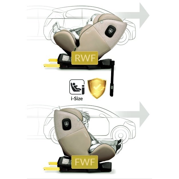 Nukido Aero Line automobilinė kėdutė, smėlio spalvos, 0-36 kg, ISOFIX