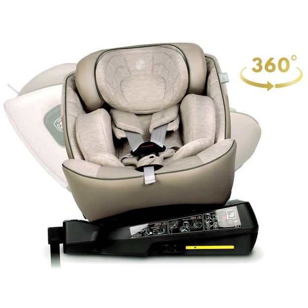 Nukido Aero Line automobilinė kėdutė, smėlio spalvos, 0-36 kg, ISOFIX