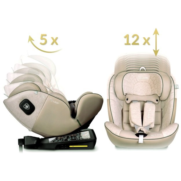 Nukido Aero Line automobilinė kėdutė, smėlio spalvos, 0-36 kg, ISOFIX