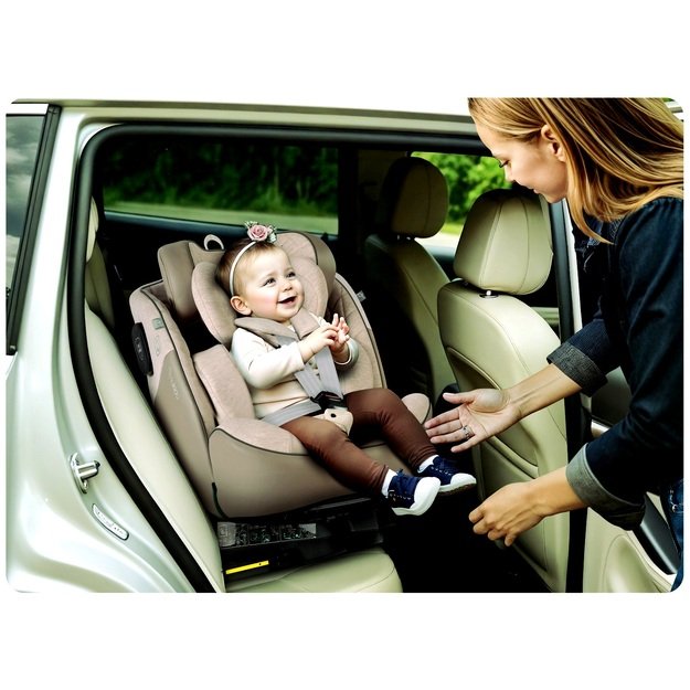 Nukido Aero Line automobilinė kėdutė, smėlio spalvos, 0-36 kg, ISOFIX