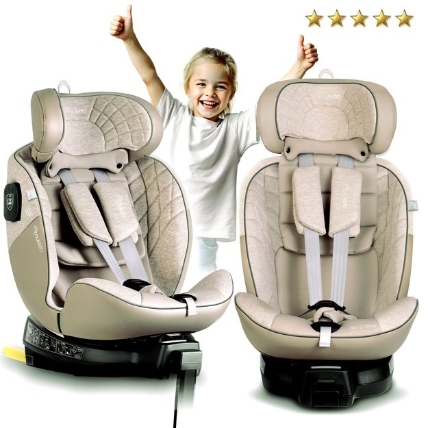 Nukido Aero Line automobilinė kėdutė, smėlio spalvos, 0-36 kg, ISOFIX