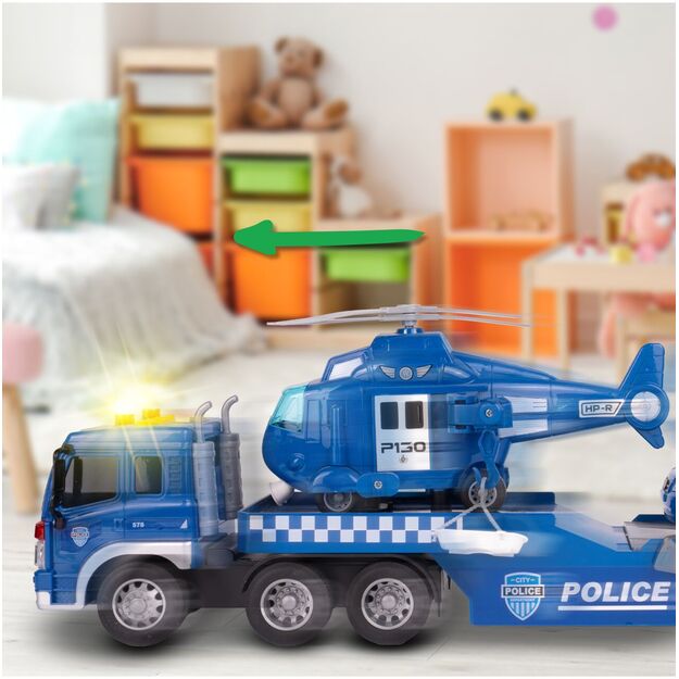 Žaislinis Policijos vilkiko rinkinys su sraigtasparniu, šviesa ir garsu, 1:16 10