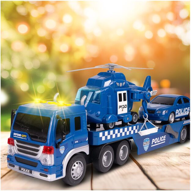 Žaislinis Policijos vilkiko rinkinys su sraigtasparniu, šviesa ir garsu, 1:16 13