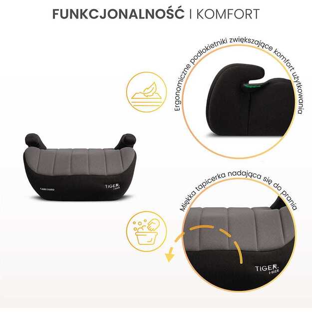 Automobilinė kėdutė-paaukštinimas Caretero Tiger I-size, 15-36 kg, juoda 4