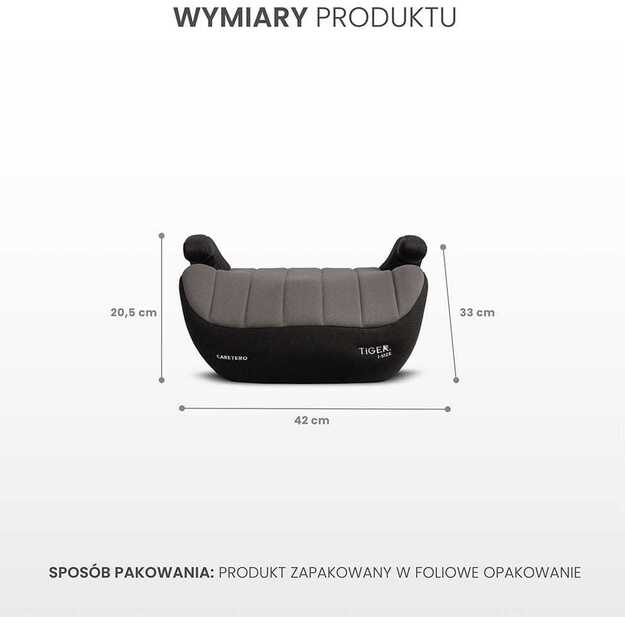 Automobilinė kėdutė-paaukštinimas Caretero Tiger I-size, 15-36 kg, juoda 3