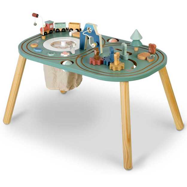 Medinis interaktyvus edukacinis stalas vaikams, NK-865 Nukido, traukinukas 3