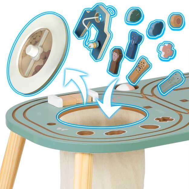 Medinis interaktyvus edukacinis stalas vaikams, NK-865 Nukido, traukinukas 6