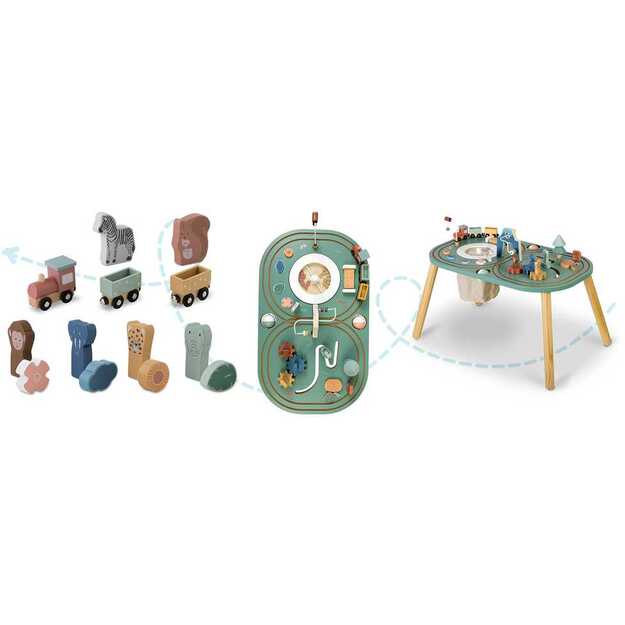 Medinis interaktyvus edukacinis stalas vaikams, NK-865 Nukido, traukinukas 7