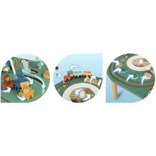 Medinis interaktyvus edukacinis stalas vaikams, NK-865 Nukido, traukinukas 9