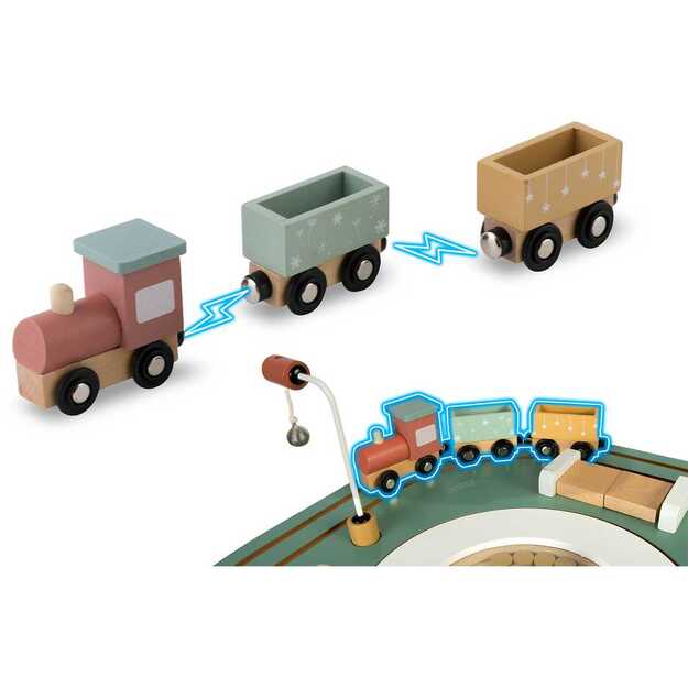 Medinis interaktyvus edukacinis stalas vaikams, NK-865 Nukido, traukinukas 10