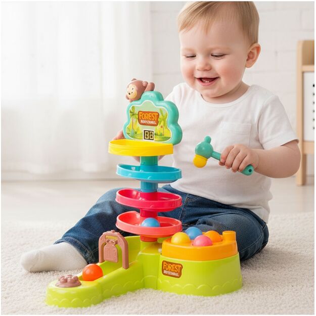 Interaktyvus žaislas Kamuoliukų takelis su plaktuku 2