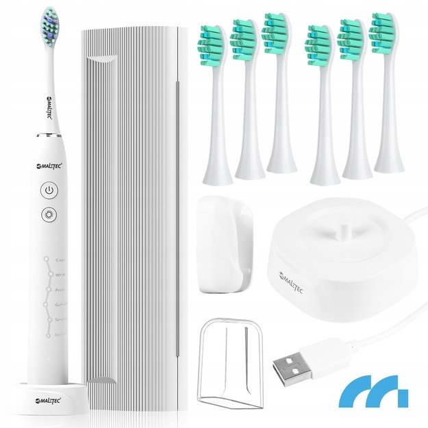 MalTec elektrinis dantų šepetėlis, atsparus vandeniui, X1 WH Sonic