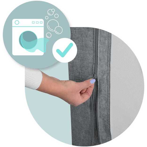 Apsauginė lovos užtvara, apsauginiai varteliai, spyna, 180 cm, Nukido NK-227, pilka 2