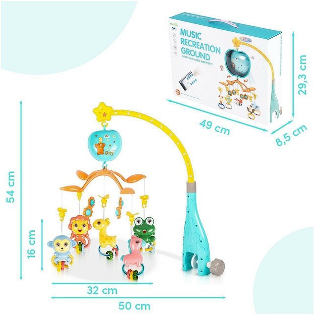Muzikinė karuselė kūdikiams su projektoriumu ir nuotolinio valdymo pultu	 8