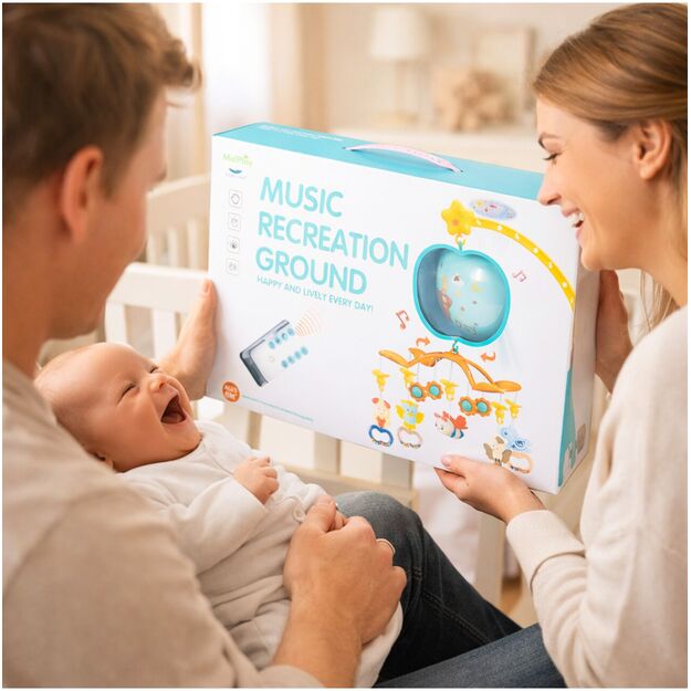 Muzikinė karuselė kūdikiams su projektoriumu ir nuotolinio valdymo pultu	 1