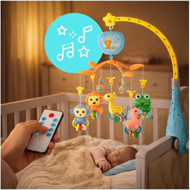 Muzikinė karuselė kūdikiams su projektoriumu ir nuotolinio valdymo pultu	 4