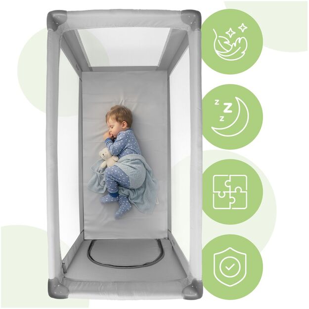 Kelioninė lovytė - maniežas Pilo, dviejų lygių, 125 x 65.5 x 76 cm 9