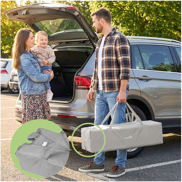 Kelioninė lovytė - maniežas Pilo, dviejų lygių, 125 x 65.5 x 76 cm 11