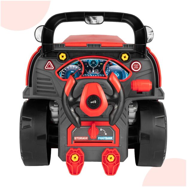 Žaislinis automobilio meistro sunkvežimio variklio išardymo rinkinys su vairavimo simuliatoriumi, garsais ir šviesomis 3