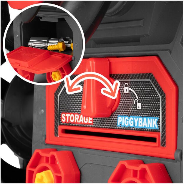 Žaislinis automobilio meistro sunkvežimio variklio išardymo rinkinys su vairavimo simuliatoriumi, garsais ir šviesomis 15