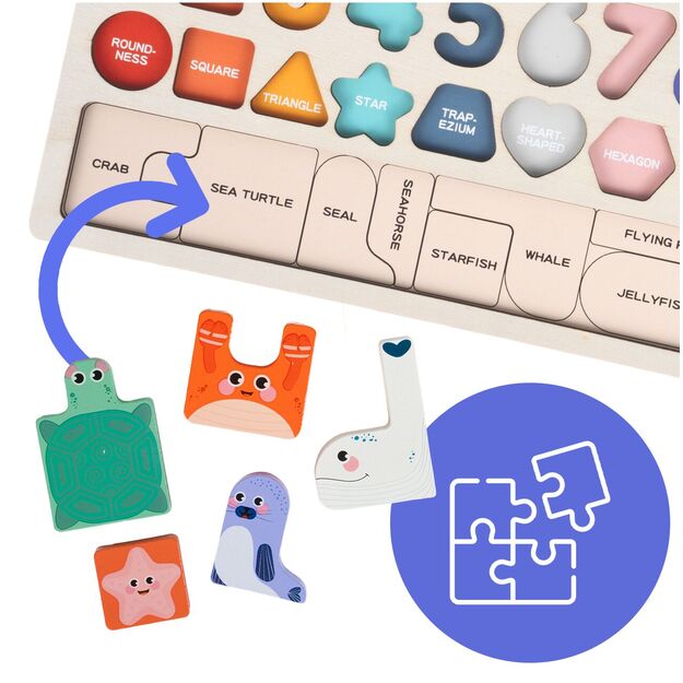 Lavinamoji medinė lenta Suskaičiuokim varlytes 6