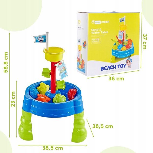 Smėlio ir vandens stalas su priedais, 19 el. 3