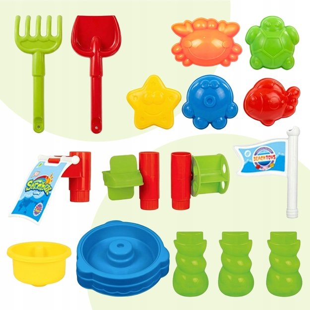 Smėlio ir vandens stalas su priedais, 19 el. 12