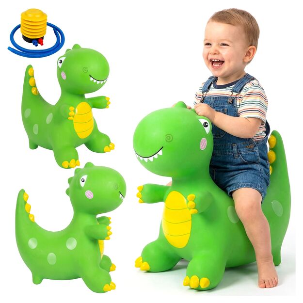 Pripučiamas guminis šokliukas Dinozauras su pompa, 49 cm