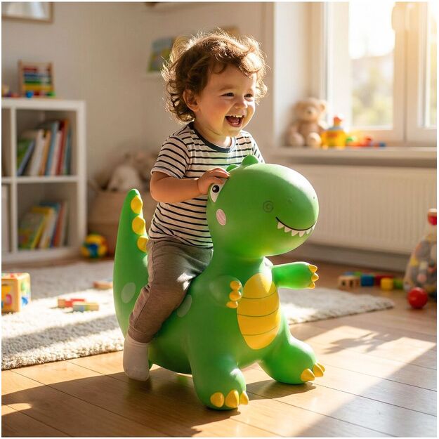 Pripučiamas guminis šokliukas Dinozauras su pompa, 49 cm 4