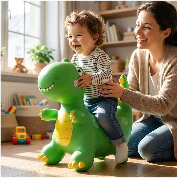 Pripučiamas guminis šokliukas Dinozauras su pompa, 49 cm 7