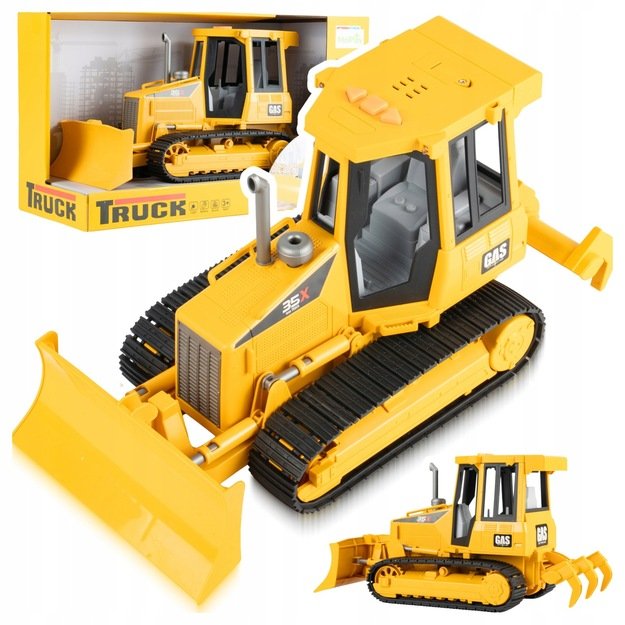 Žaislinis traktorius buldozeris su šviesa ir garsu