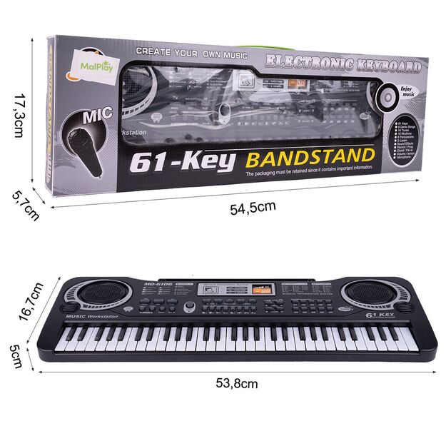 Vaikiškas pianinas, 61 klavišas, MQ6106 1